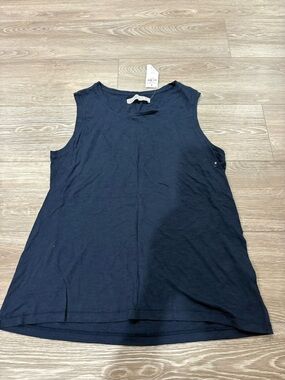 Abercrombie & Fitch Navy Ribbed Crewneck Tank